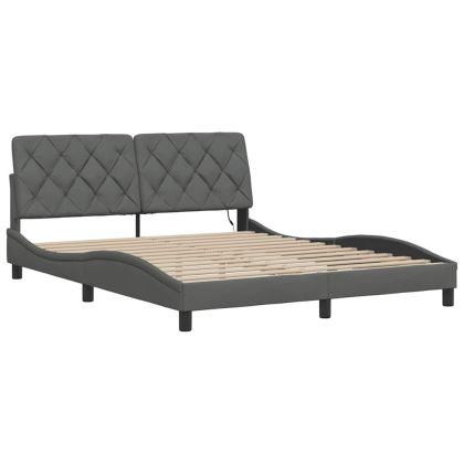 Рамка за легло със светодиод без матрак, 160x200 см, плат