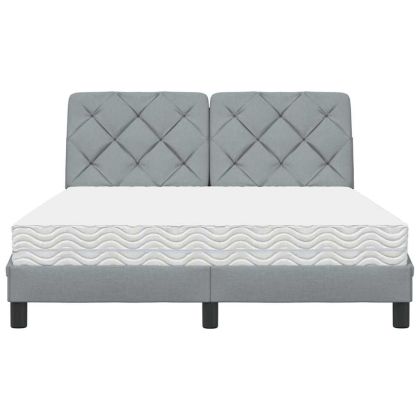 Легло с матрак, светлосиво, 140x190 см плат