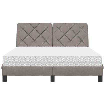 Легло с матрак, таупе, 140x190 см, плат