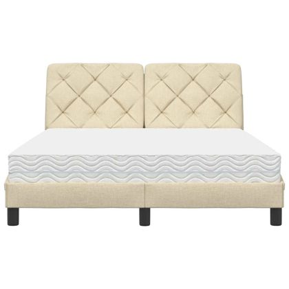 Легло с матрак, кремава, 140x200 см, плат