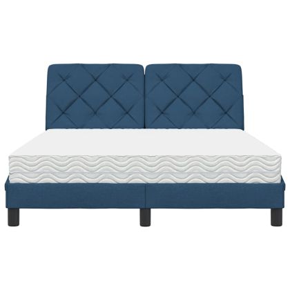 Легло с матрак, синьо, 140x200 см, плат