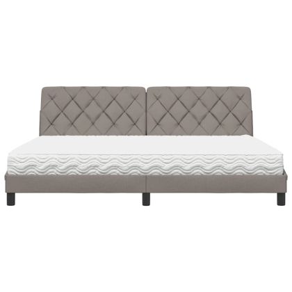 Легло с матрак, таупе, 200x200 см, плат