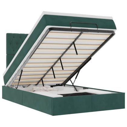 Османска легло с матраци, тъмнозелено, 120x200 см, кадифе
