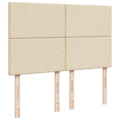 Османска легло с матрак и LED, кремаво, 140x200 см, плат