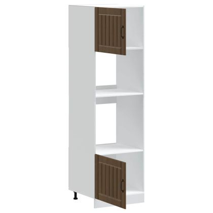 Шкафове за фурна, 2 бр., "Lucca", кафяв дъб, инженерно дърво