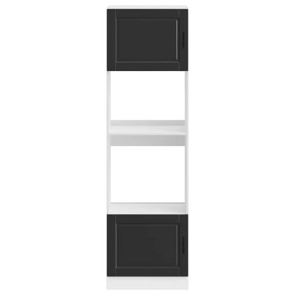 Шкафове за фурна 2 бр Porto, черен, инженерно дърво