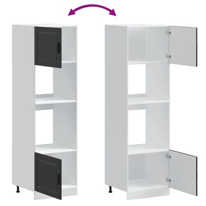 Шкафове за фурна 2 бр Porto, черен, инженерно дърво