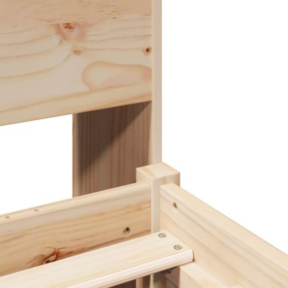 Легло с етажерка за книги, без матрак, 150x200 см, бор масив