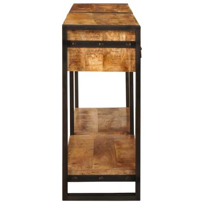 Конзолни маси с чекмедже 2 pcs Кафяво Масивно мангово дърво