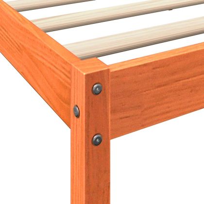 Легло с етажерка за книги, без матрак, 140x190 см, бор масив