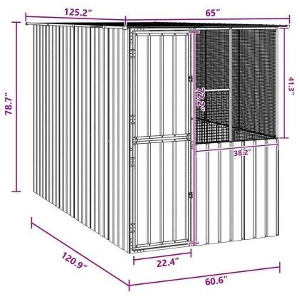 Клетка за птици Антрацит 315 x 167 x 200 см Поцинкована стомана