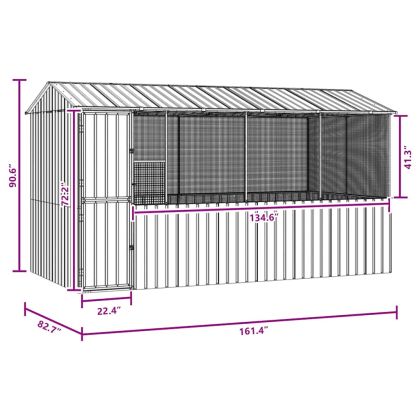 Клетка за птици Антрацит 410 x 210 x 230 см Поцинкована стомана