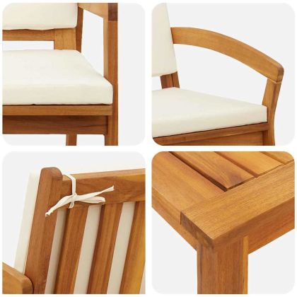 Бистро комплект с възглавница 4 pcs Кафяво Полиестер