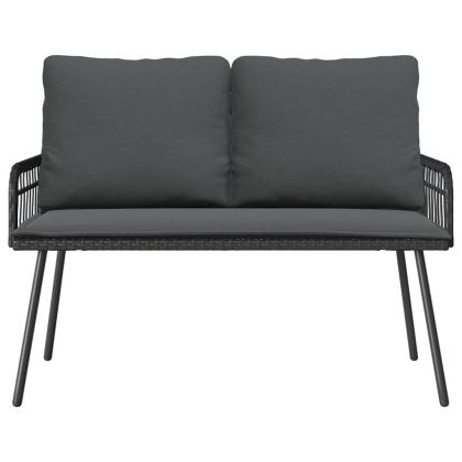 Комплект за хранене в градината 2 pcs Черно полиратан