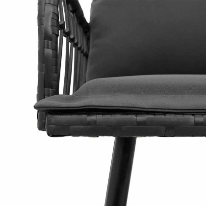 Комплект за хранене в градината 2 pcs Черно полиратан