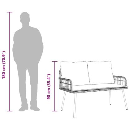 Комплект за хранене в градината 2 pcs Черно полиратан