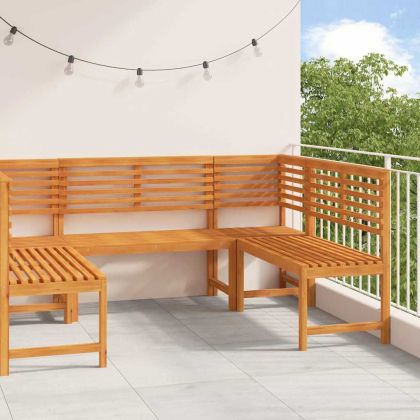 Комплект градинска пейка 5 pcs Кафяво Акациево дърво масив