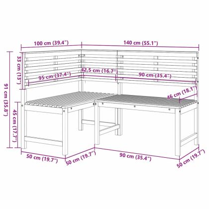 Комплект градинска пейка 3 pcs Кафяво Акациево дърво масив