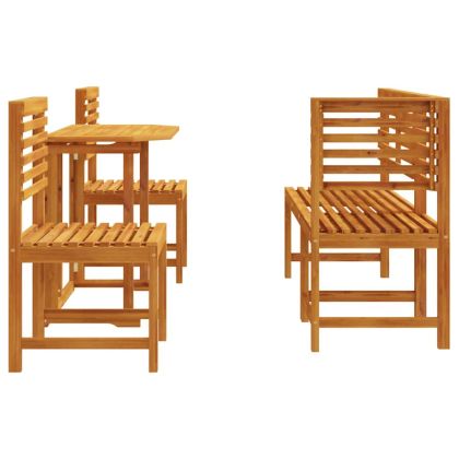 Градински бистро комплект 5 pcs Кафяво Акациево дърво масив