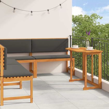 Комплект градинска пейка 4 pcs Кафяво Акациево дърво масив