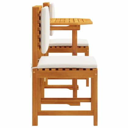 Градински бистро комплект 3 pcs Кафяво Акациево дърво масив