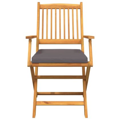 Сгъваем стол с възглавница 8 pcs Сив 49 x 57.5 x 92см