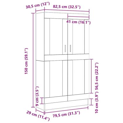 Шкаф за книги Черен дъб 82,5 x 30,5 x 150 см Инженерно дърво