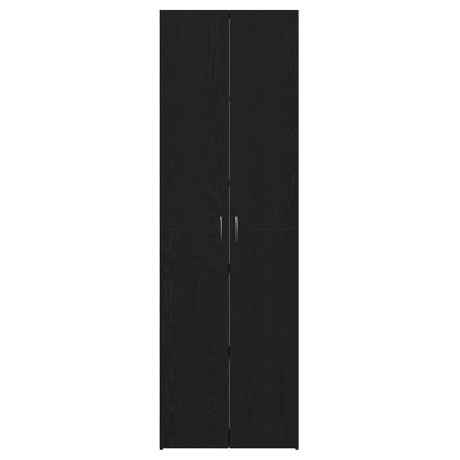 Офис шкаф с рафт Черен дъб 60 x 32 x 190 Инженерно дърво