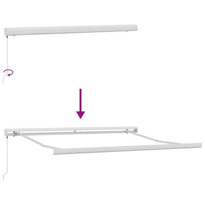 Сгъваем навес Жълт и оранжев 300 x 250 cm Текстил и Метал