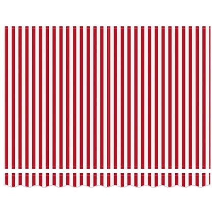 Сгъваем навес Червен и бял 350 x 250 cm Плат, метал