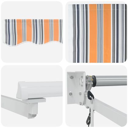 Сгъваем навес Оранжев сив син бял 350 x 250 cm текстил