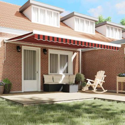 Сгъваем навес Оранжево и кафяво 450 × 300 cm Плат, метал