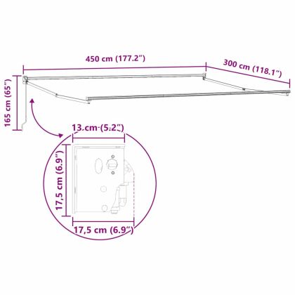 Сгъваем навес жълто и оранжево 450 × 300 cm текстил
