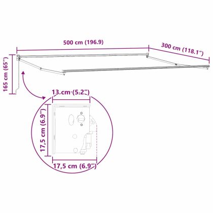 Сгъваем навес Многоцветен 500 × 300 cm текстил