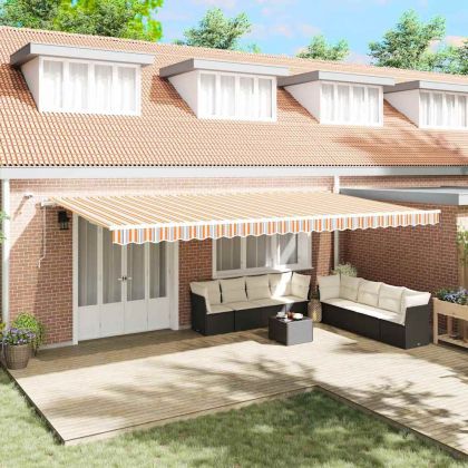 Сгъваем навес Многоцветен 600 × 300 cm Текстил и Метал