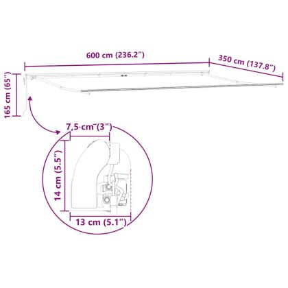 Сгъваем навес 600 × 350 cm Оранжево и кафяво