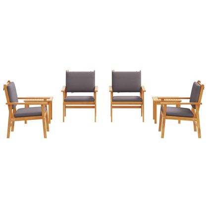 Градински Софа Комплект 6 pcs Кафяво Солидно акациево дърво