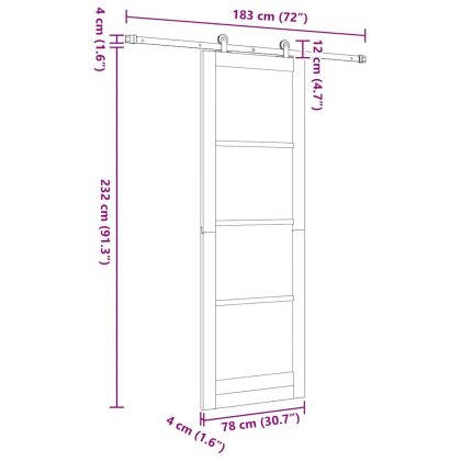 Преплъзваща се врата ORKDAL Естествен 78 x 232 см