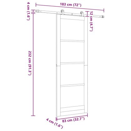 Преплъзваща се врата ORKDAL Естествен 83 x 232 см