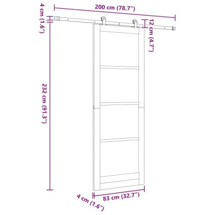 Преплъзваща се врата ORKDAL Естествен 83 x 232 см