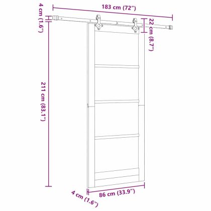 Преплъзваща се врата Естествен 86 x 211 см