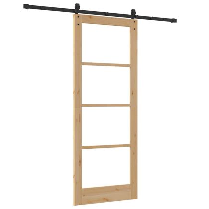 Преплъзваща се врата Естествено и черно 83 х 211 см