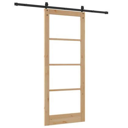 Преплъзваща се врата Естествено и черно 86 x 211 см