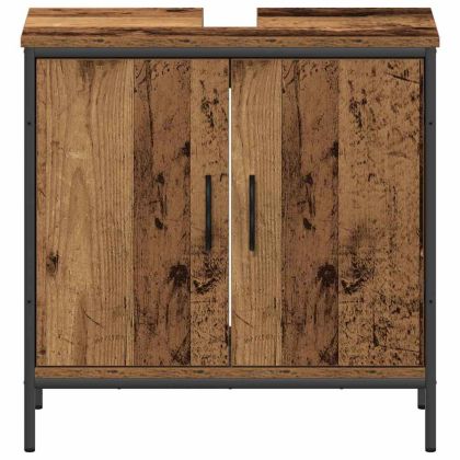 Комплект мебели за баня с рафт 2 pcs Кафяво Инженерно дърво