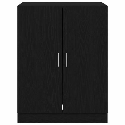 Шкаф за пералня 2 pcs Черен дъб 70.5 x 71.5 x 181.5 см