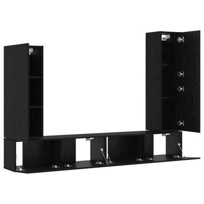 Комплект ТВ шкаф 4 pcs Черния дъб Инженерно дърво