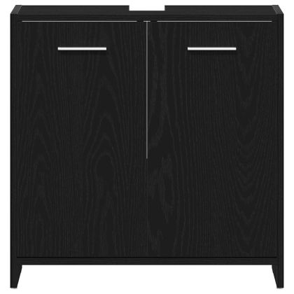 Комплект мебели за баня 4 pcs Черния дъб Инженерно дърво