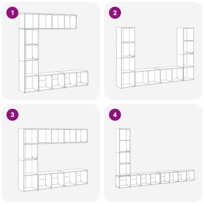 Шкаф за книги 3 pcs Черния дъб 36 x 30 x 143 cm Инженерно дърво