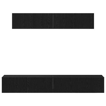 Комплект ТВ шкаф Монтиране на стена Черния дъб Инженерно дърво