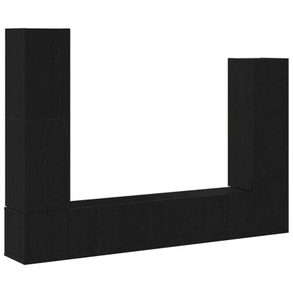 Комплект ТВ шкаф 6 pcs Черния дъб Инженерно дърво